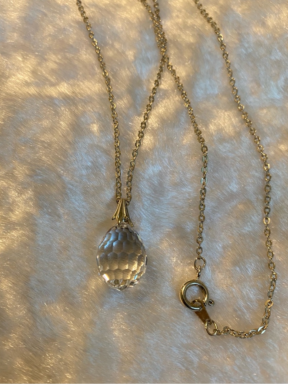 🍀Silver Clear Crystal Teardrop Necklace